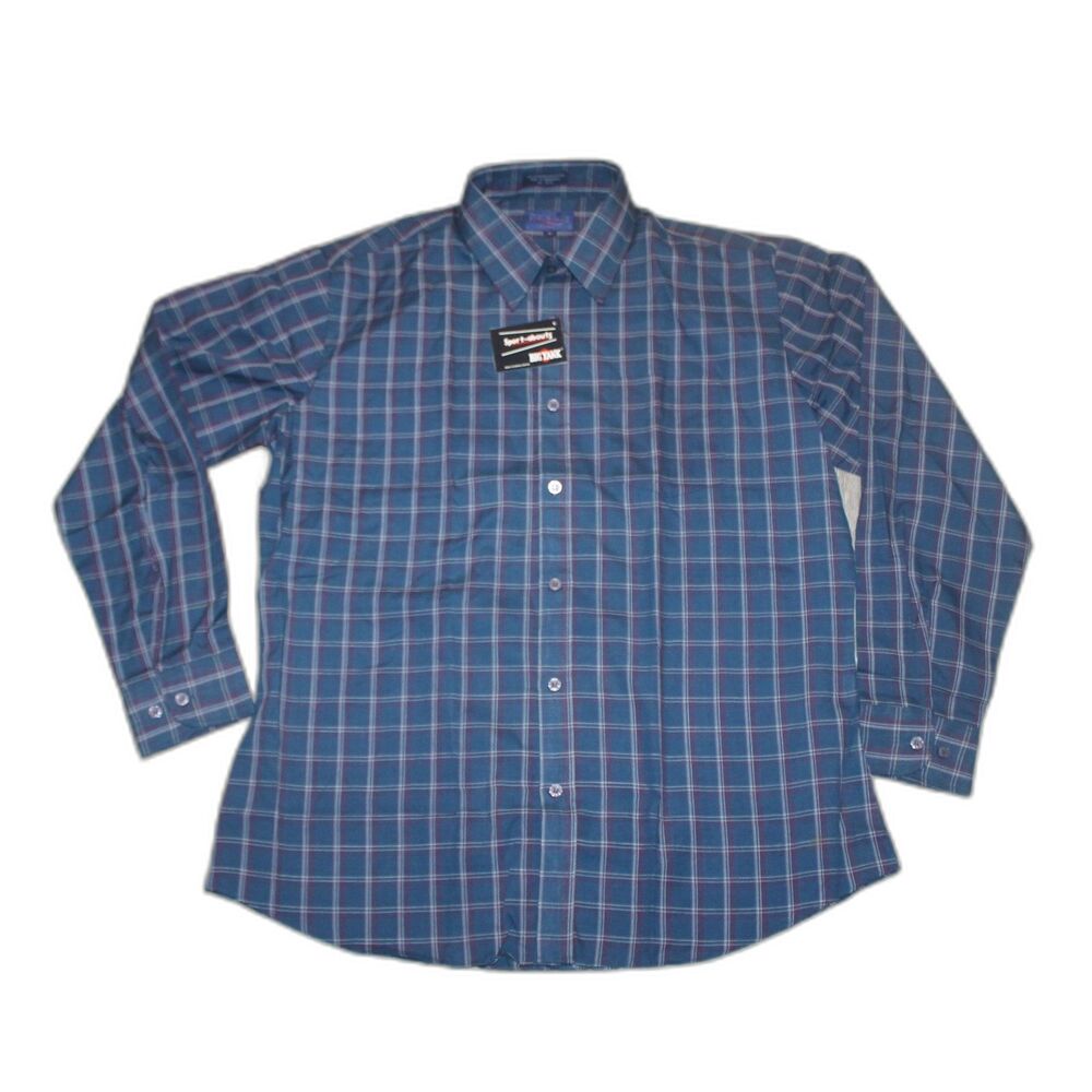 NWT Vintage Sports-About Big Yanks Plaid Shirt Long Sleeve Button down
